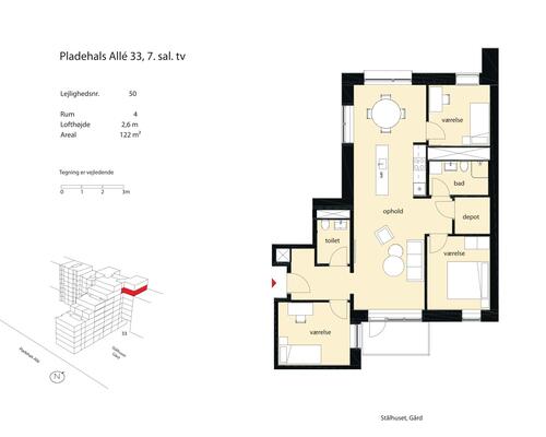 4 værelses lejlighed i København SV