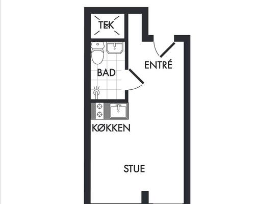 1 værelses lejlighed i Frederiksberg