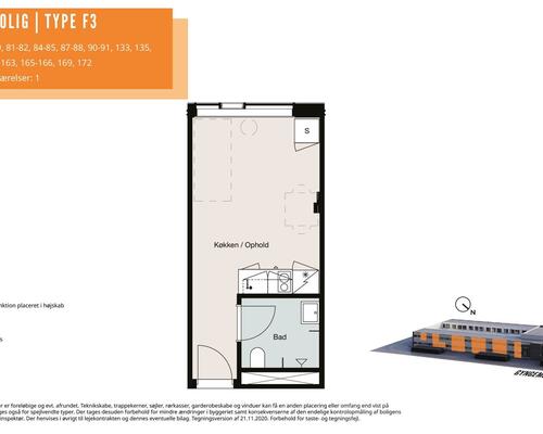 1 værelses lejlighed i Søborg