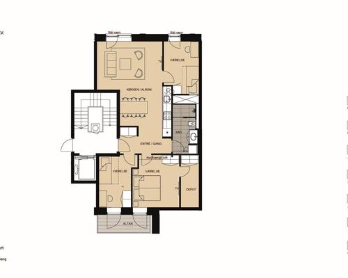 4 værelses lejlighed i København SV