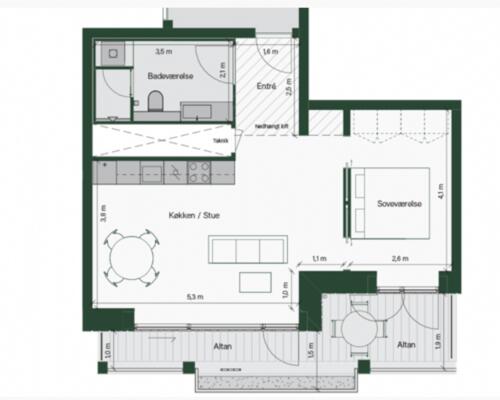 Skøn møbleret lejlighed i Sirius på Islands Brygge