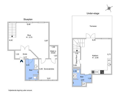 3 værelses lejlighed i København K