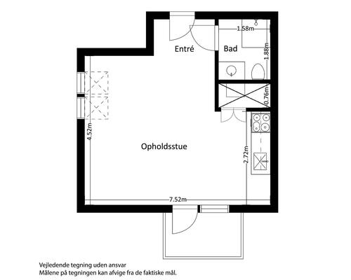 1 værelses lejlighed i Risskov