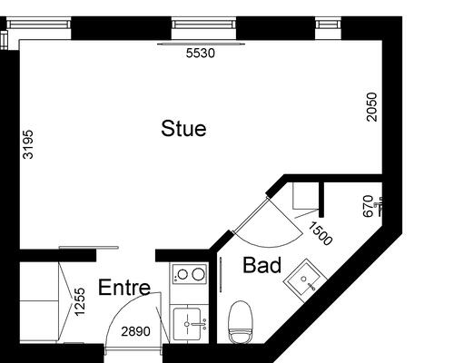 1 værelses lejlighed i Viborg