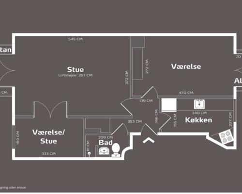 3 værelses møbleret lejlighed i Charlottenlund - 67 kvm