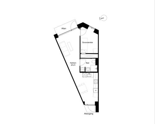 2 værelses lejlighed i København S