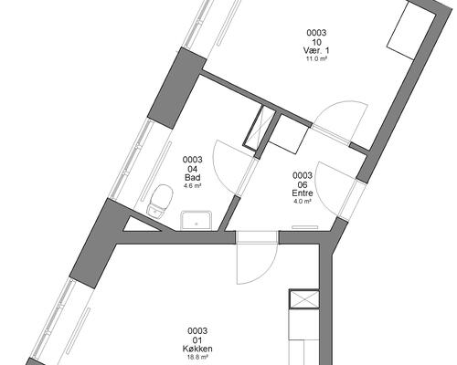 2 værelses lejlighed i Haderslev