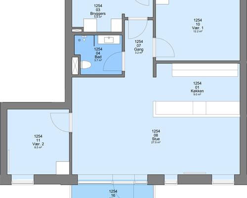 3 værelses hus i Tarm