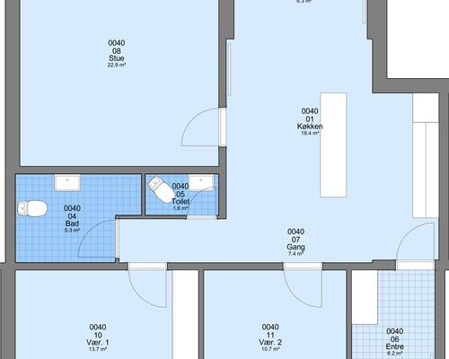 3 værelses hus i Tarm