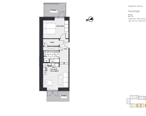 Rummelig 2-værelses lejlighed i smukke omgivelser i Ballerup