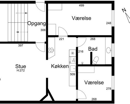 Lys og indflytningsklar 3-værelses på 79 m2 i klassisk ejendom med gårdmiljø