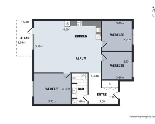 Skøn 4-værelses lejlighed i Tranders Have