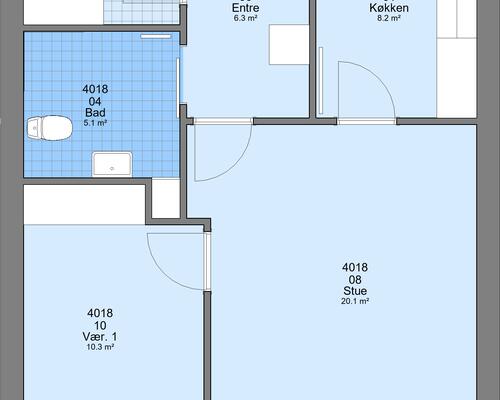 2 værelses hus i Roslev