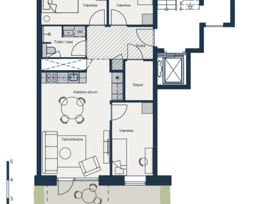 4 værelses lejlighed på Slangerupgade i Hillerød udlejes