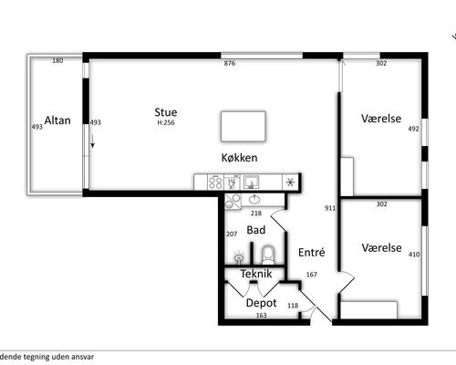 3 værelses lejlighed i København S