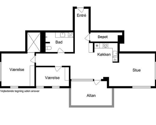 3 værelses lejlighed i København S