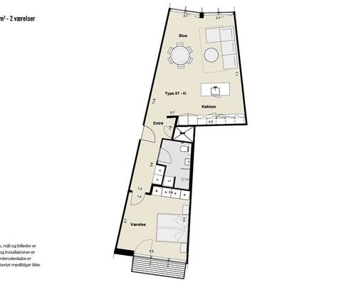 2 værelses lejlighed i Kongens Lyngby