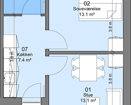 2 værelses lejlighed i Odense SØ