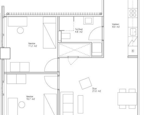 3 værelses lejlighed i Århus C