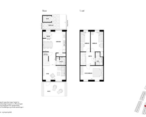 Familievenligt rækkehus med have mod vest