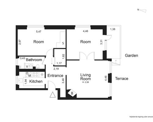 Flot lejlighed med privat have | København Ø