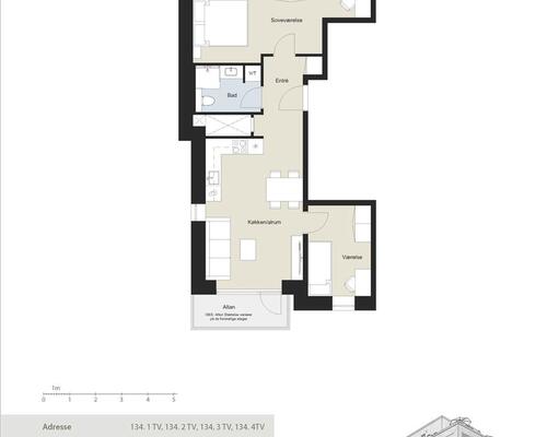 3 værelses lejlighed i København S