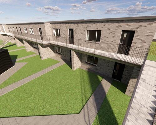 Lys 3-værelses med terrasse, parkering og egen vaskesøjle – seniorvenlig