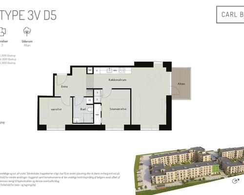 3 værelses lejlighed i Glostrup