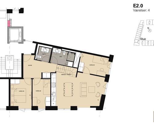 4 værelses lejlighed i København SV