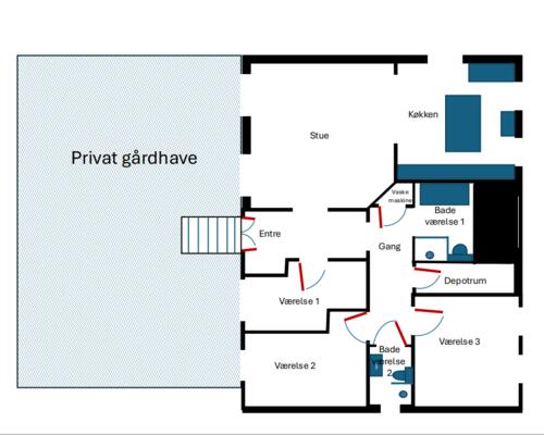4 værelses lejlighed i København Ø