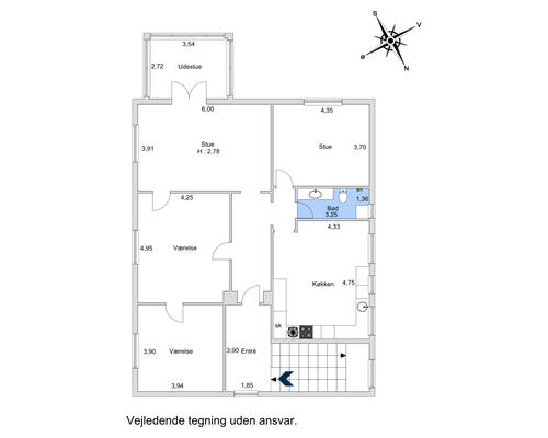 4 værelses lejlighed i Hellerup