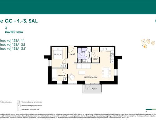 3 værelses lejlighed i Birkerød