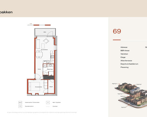 2 værelses lejlighed i Hedehusene