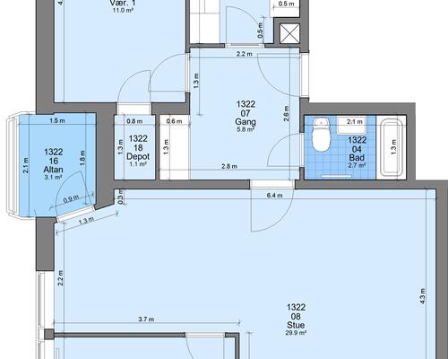 3 værelses lejlighed i Randers NØ