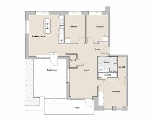 4 værelses lejlighed i Brøndby