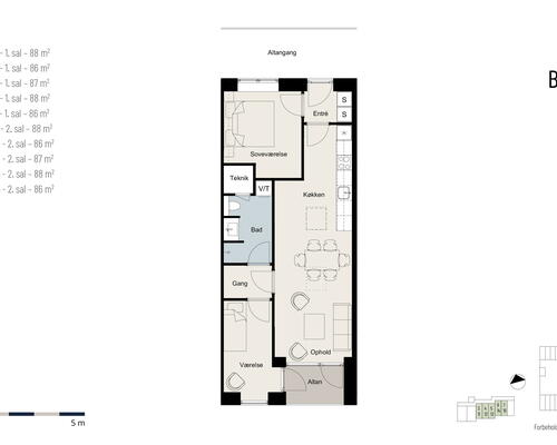 Bygården - Modern lejlighed i lækre materialer med plads til familien