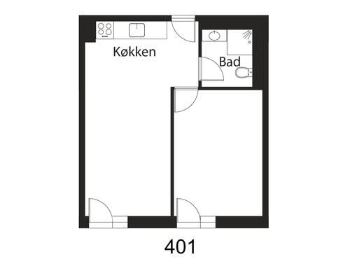 2 værelses lejlighed i København NV