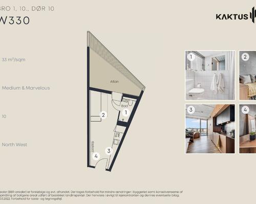 1 værelses lejlighed i København V