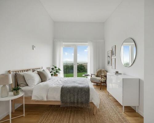 Indflytningsklart 5-værelses rækkehus på 124 m2 med carport, 2 badeværelser og solrig terrasse – husdyr tilladt