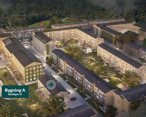 Fløjhusene - Bygningn A - Stor 4-værelses lejlighed med egen terrasse og plads til hele familien