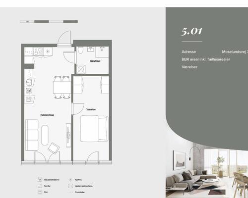 2 værelses lejlighed i Helsingør