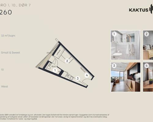 1 værelses lejlighed i København V