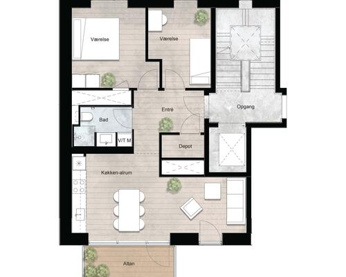 3 værelses lejlighed i Roskilde