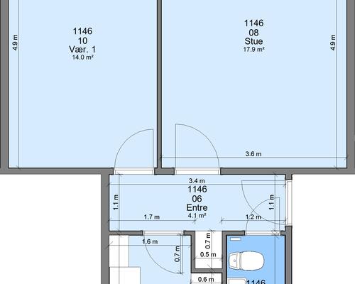 2 værelses lejlighed i Randers NV