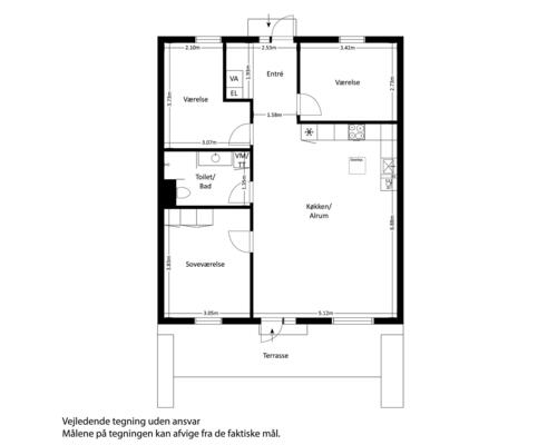 4 værelses hus i Borup