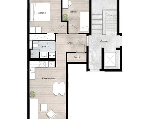 3 værelses lejlighed i Roskilde