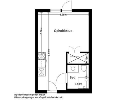 41 m2 værelse i Risskov