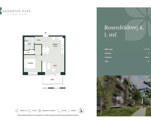 2 værelses lejlighed i Vallensbæk Strand