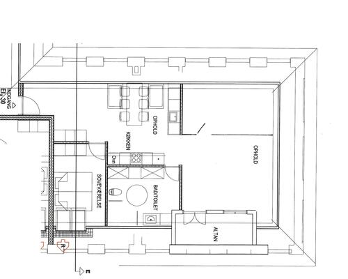 Lækker taglejlighed med altan/tagterrasse.