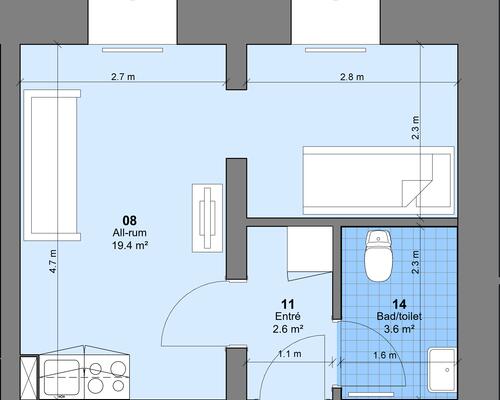 1 værelses lejlighed i Odense SV